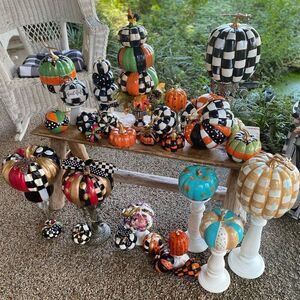 Large Designer inspired Checked Pumpkin